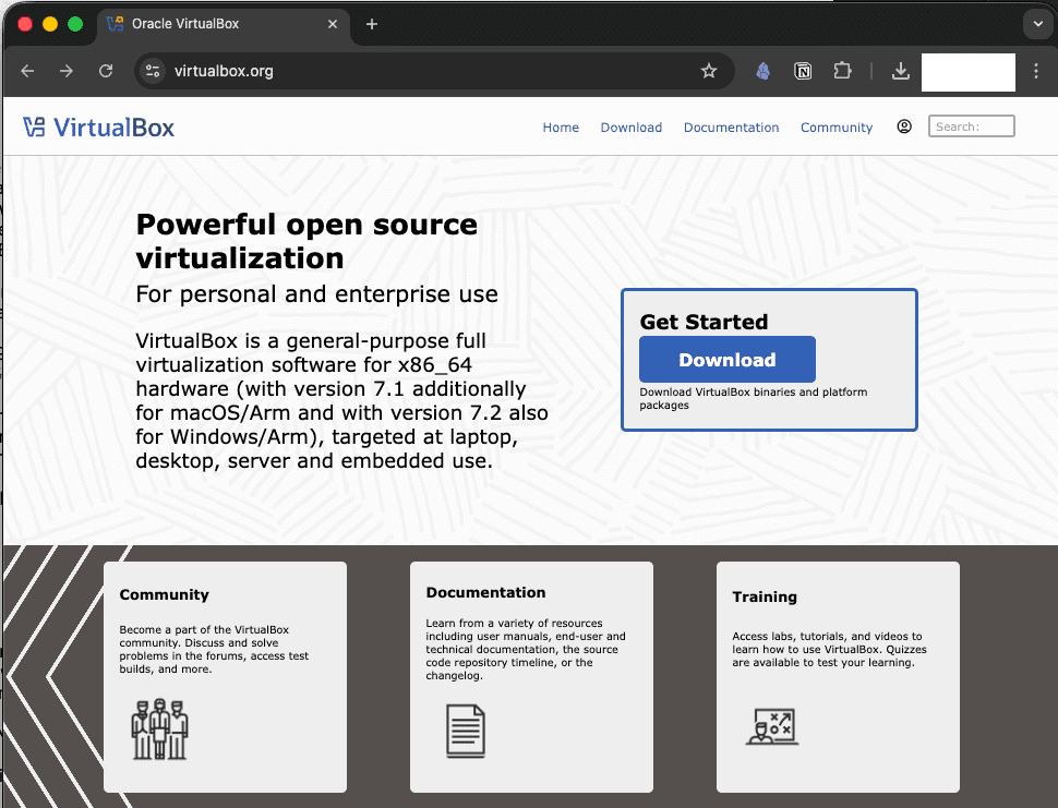 VirtualBox公式サイト